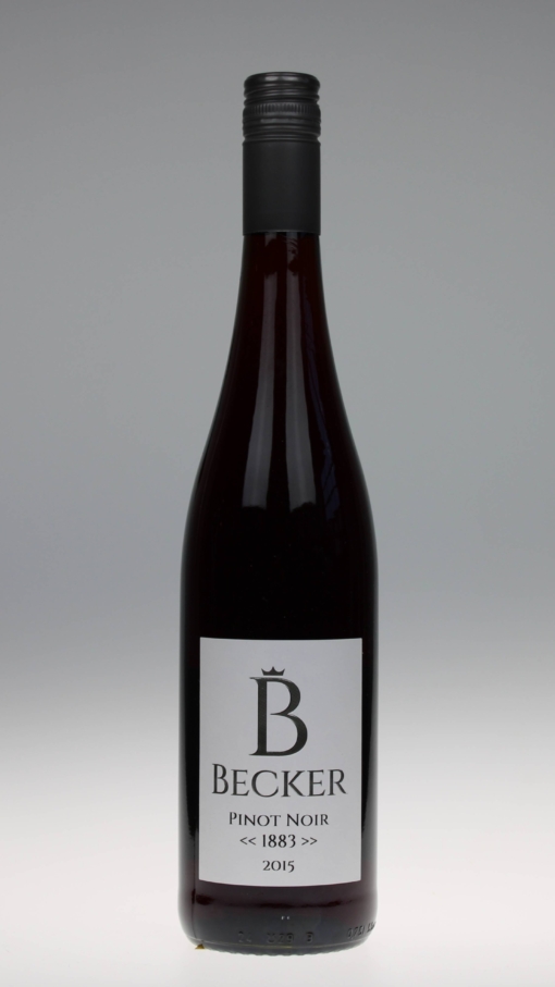 2015 Pinot Noir „1883“, trocken, Weingut Becker (meerjarige opvoeding van de wijn in houtvat  uit 1883!)